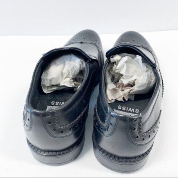 alpine swiss Basel Mens Dress Shoes Brogue Medallion Wing Tip Slip On Loafers - Picture 4 of 9